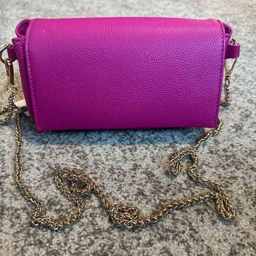 Anthropologie Pink Faux Leather Crossbody Bag NWT